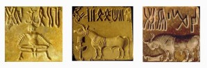 Beispiele für Zeugnisse der Indus-Schrift