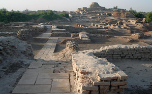 Blick auf die Ruinen von Mohenjo-daro