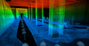 3D-Scan eines Flurs in der Technischen Universität München