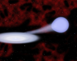Das Vorläufersystem von Typ-Iax-Supernovae besteht wahrscheinlich aus einem Weißen Zwerg, der solange Masse von einem Begleitstern abzieht, bis seine äußeren Schichten explodieren. 