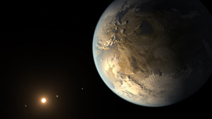 Künstlerische Darstellung des Exoplaneten Kepler-186f