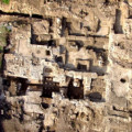 Luftaufnahme von der Grabungsstätte, in der das byzantinische Badehaus entdeckt worden war. worden 