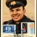 Briefumschlag mit Porträt Gagarins und Sonderbriefmarke, UdSSR 1962 