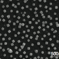 Nanowürfel aus Silber unter dem Mikroskop