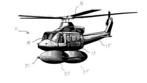 Technische Zeichnung des Helikopter-Airbags zum Patenantrag