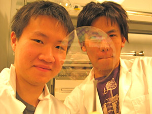 20.000 Transistoren auf einer durchsichtigen Folien präsentieren Hsaioh-Kang Chang und Fumiaki Ishikawa