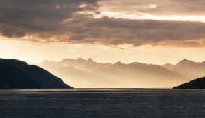 Polartag an einem Fjord