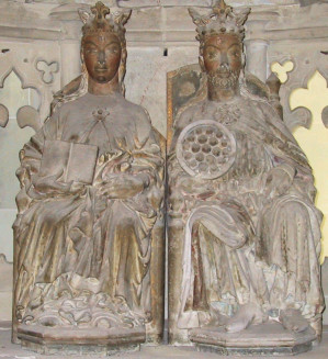 Dieses Herrscherpaar im Magdeburger Dom wurde als Otto I und Edgitha angesehen. Möglicherweise stellen die Figuren aber auch 