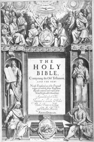 Cover der Erstausgabe der King-James Bibel von 1611