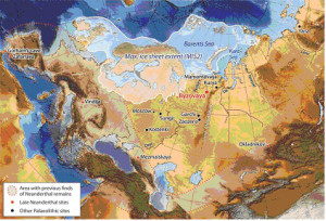 Landkarte zeigt die Lage von Byzovaya am nordwestlichen Ende des Urals