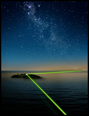 Laserstrahlen tragen verschränkte Photonen über einen See in China