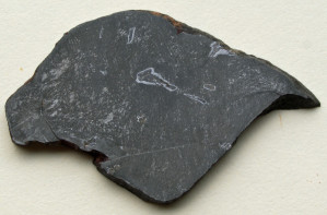 Dieser Meteoritentrümmer besitzt Einschlüsse aus dem Phosphor-haltigen Mineral Schreibersit. Der Meteorit namens Gebel Kamil trägt seinen Namen nach dem 45 Meter durchmessenden Krater Kamil, den er in Ägypten vor wenigen tausend Jahren hinterlassen hat.