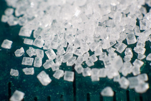 Makro-Aufnahme von Zuckerkristallen