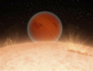 Der Planet Kepler 78b umrundet seinen Stern in nur 8,5 Stunden. Dadurch ist es auf ihm extrem heiß, wie diese künstlerische Darstellung zeigt.