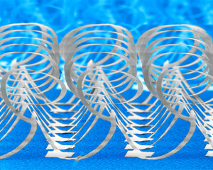 Komplexe 3D-Struktur aus filigranen Siliziumbändern