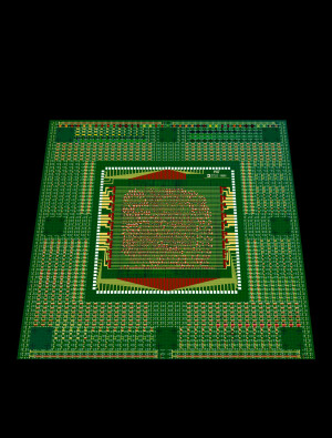 Massenfertigung geglückt: Prozessor mit mehr als 14.000 Transistoren aus Kohlenstoff-Nanoröhrchen.