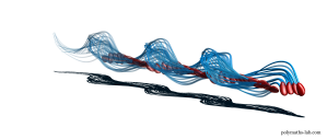 Simulation der Schwimmbewegung von Spermien auf einer Korkenzieher-förmigen Bahn.