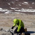 Christian Sidor auf der Suche nach Tetrapodenfossilien in der Antartiks.
