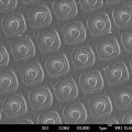 Blick durchs Rasterelektronenmikroskop auf die gestempelte Anode der Nanobatterie