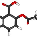 Molekülmodell von Acetylsalicylsäure (Aspirin)