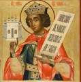 Wie König Salomon wirklich aussah, lässt sich wohl nie mehr feststellen. Hier eine Darstellung des Königs auf einer russischen Ikone. 