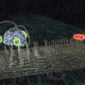 Nanoroboter mit DNA-Beinen schreiten über eine Oberfläche (Grafik)
