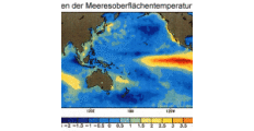 Anomale Meeresoberflächentemperatur, beobachtet während starken El Niños im Dezember 1997 