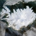 Satelliten-Aufnahme von Island im Winter