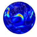 Klimasimulation:Turbulenzen (gelb bis rot) werden in den kommenden Jahrzehnten über dem Nordatlantik zunehmen