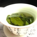 Grüner Tee wird aus unfermentierten Blättern der Teepflanze Camellia sinensis zubereitet.