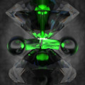 Zusammengepresst zwischen zwei Diamanten brechen die starken Bindungen von Wasserstoffmolekülen auf (künstlerische Illustration)