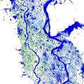 Flusslauf des Ob in Westsibirien: Diese Karten des Global Surface Water Explorer zeigen die Entwicklung der mit Süßwasser bedeckten Gebiete weltweit. Blau zeigt permanent mit Wasser bedeckte, rosa nur zeitweise bedeckte Flächen an.