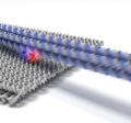 Illustration eines nanoskaligen Roboterarms aus DNA-Molekülen.